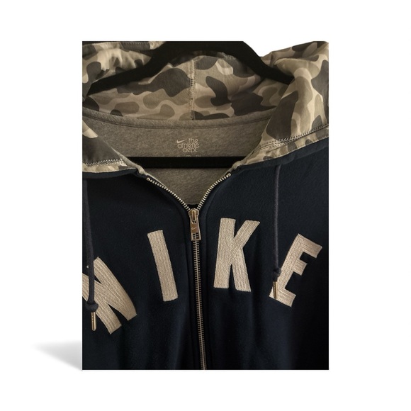 Nike Vintage Men's Dark Blue Zip-Up Hoodie Sweater Cotton Blend Size XXL - Picture 4 of 9